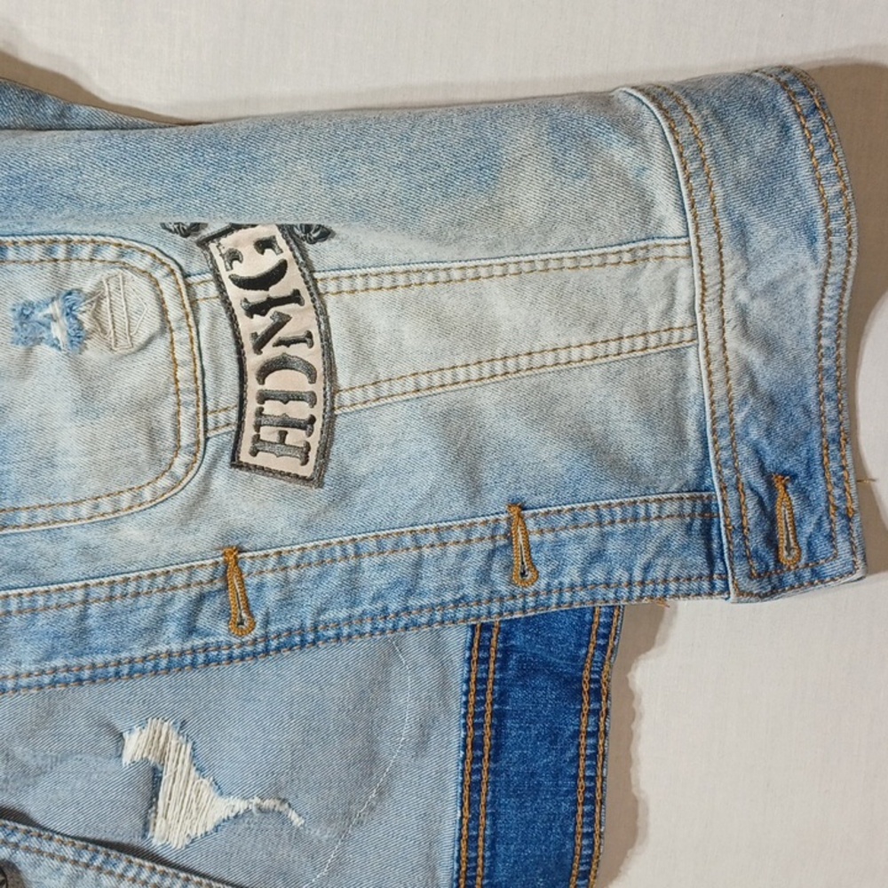 Harley Davidson Vest Women's Motorcycle Skull Denim Biker Small - Picture 3 of 8